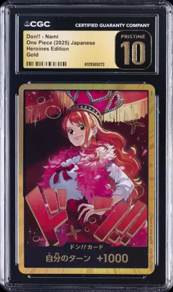 2025 ONE PIECE JAPANESE HEROINES EDITION GOLD DON!! NAMI CGC 10 PRISTINE - Image 1