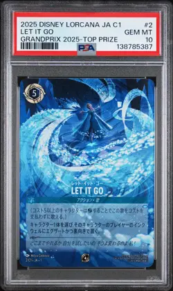 2025 DISNEY LORCANA JAPANESE JA C1-LORCANA CHALLENGE PROMO #2 LET IT GO PSA 10 - Image 1