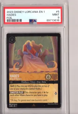 2023 Disney Lorcana: The First Chapter Foil Hades #5 PSA 9 - Image 1