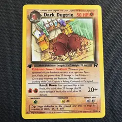 Dark Dugtrio - 23/82 - Pokemon Team Rocket 1st Edition Rare Card WOTC LP - Image 1