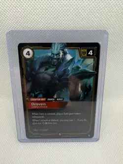 League of Legends Draven Champion Unit Vanquisher Card 020a/221 - Image 1