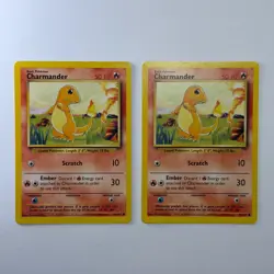 Pokemon TCG Charmander Base Set #46/102 2-Card Lot WOTC Vintage 1999 - Image 1