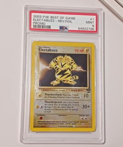 2003 Pokemon Card P.M. Best Of Game Electabuzz Reverse Rev. Foil PSA 9 PROMO pm - Image 1
