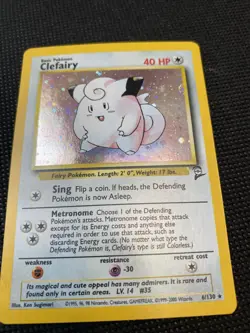 Clefairy 6/130 Holo Rare Base Set 2 Pokemon Card NM - Image 1