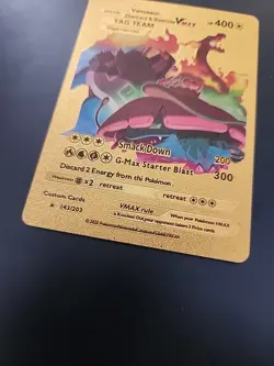 Pokemon Venusaur Charizard Blastoise VMAX 400HP Gold Fan Art Card 143/203 - Image 4