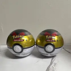 Pokemon Trading Card Game English 2 Booster Packs Sealed in Poke Ball D21 Tins - Image 1