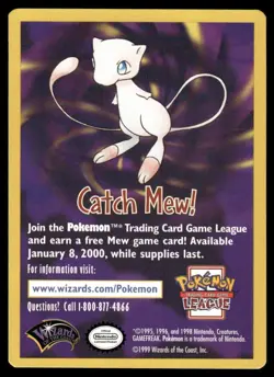 Catch MEw 1999 Pokemon League Card (NM) - Image 1