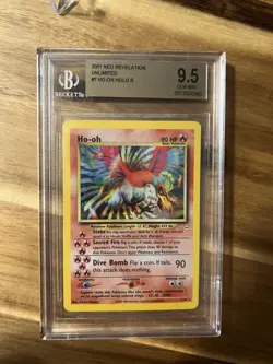 Ho-Oh Neo Revelation Holo Card 07/64 Unlimited Edition BGS 9.5 Pop 14 🔥 - Image 2