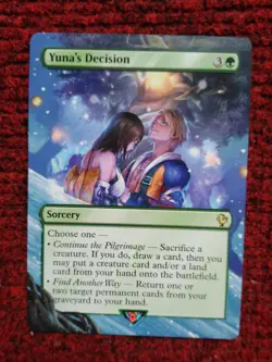 Yuna's Decision MTG Final Fantasy Commander Hand Painted Borderless Altered Art - Image 2