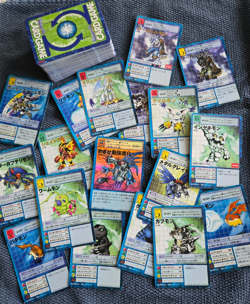 Stack of Japanese Digimon Cards - Image 2