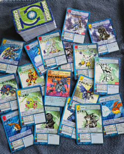 Stack of Japanese Digimon Cards - Image 3