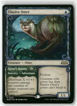 Elusive Otter (Showcase) 289 Near Mint MTG Wilds of Eldraine Magic - Image 1