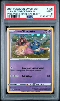 2021 POKEMON SWSH BLACK STAR PROMO #126 GALARIAN SLOWPOKE-HOLO PSA 9 - Image 1