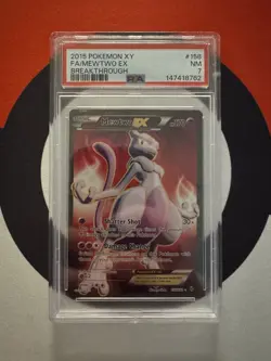 Pokemon Mewtwo EX Full Art Ultra Rare Holo 158/162 Breakthrough PSA 7 - Image 1