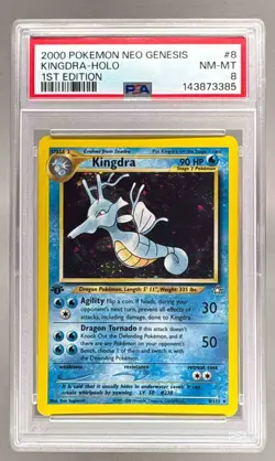 2000 Pokemon Neo Genesis 1st Edition 8 Kingdra PSA 8 143873385 - Image 1