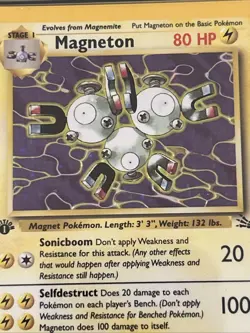 Pokemon Magneton 11/62 (1st Edition) Fossil Holo (Fresh Grade) *PSA 8* REGRADE ￼ - Image 2