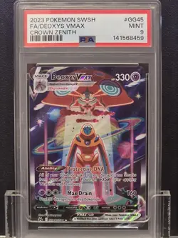 PSA 9 Pokemon SWSH Crown Zenith Full Art #GG45 Deoxys Vmax Mint - Image 1