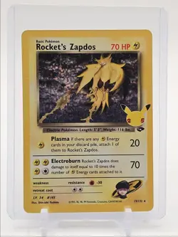 ROCKET'S ZAPDOS 2021 POKEMON CELEBRATIONS CLASSIC RARE HOLO 15/132 Q6459 - Image 1