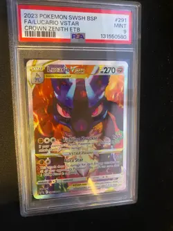 PSA 9 MINT 2023 POKEMON SWSH BLACK STAR PROMO #291 FA/LUCARIO VSTAR CROWN ZENITH - Image 1