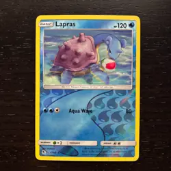 Lapras 17/68 Pokemon Hidden Fates Sun & Moon Reverse Holo Rare Card NM - Image 1