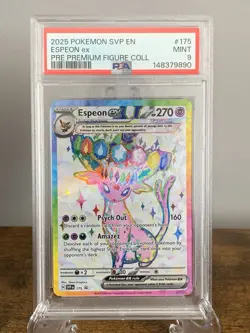 2025 POKEMON PRISMATIC EVOLUTIONS PREMIUM FIGURE COLLECTION ESPEON EX PSA 9 - Image 1