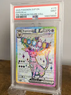 2025 POKEMON PRISMATIC EVOLUTIONS PREMIUM FIGURE COLLECTION ESPEON EX PSA 9 - Image 2
