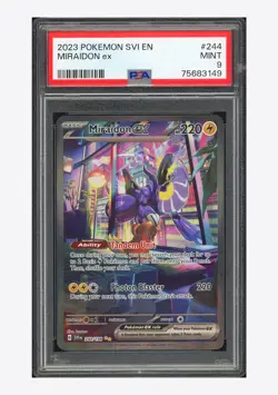 Pokemon PSA 9 Miraidon ex Special Illustration Rare 2023 244/198 SVI English - Image 1