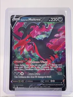 GALARIAN MOLTRES V 2021 POKEMON CHILLING REIGN RARE 007/198 Q3384 - Image 1