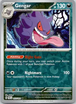 Gengar 057/091 UC Paldean Fates Pokemon Reverse Holo Near Mint - Image 1