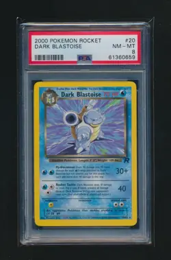 DARK BLASTOISE 2000 POKEMON TEAM ROCKET RARE 20/82 GRADED PSA 8 NM-MT - Image 1