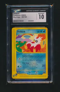 DELIBIRD 2003 POKEMON SKYRIDGE COMMON 49/144 GRADED CGC 10 GEM MINT - Image 1