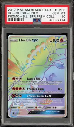 Pokemon Ho-Oh GX Shining Legends Super Premium Coll. Promo SM80 PSA 10 Gem Mint - Image 1