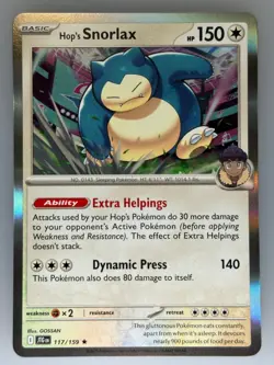 Pokemon Hop's Snorlax HOLO SV09: Journey Together (JTG) 117/159 NM - Image 1