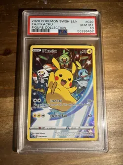 2020 POKEMON SWSH PROMO FIGURE COLLECTION #020 FULL ART/PIKACHU PSA 10 - Image 1