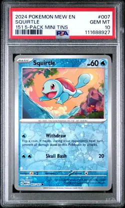 PSA 10 - SQUIRTLE - 007/165 151 151 5-PACK MINI TIN POKEMON - Image 1