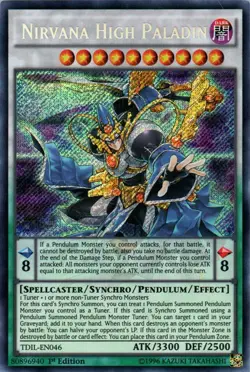 Light Play x 1 Nirvana High Paladin - TDIL-EN046 - Secret Rare - 1st Edition TDI - Image 1