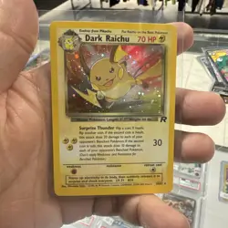 Dark Raichu 83/82 Team Rocket Unlimited Holo Rare MP TCG Card Pokemon - Image 1