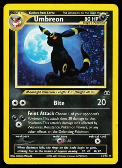 Umbreon 13/75 Holo Rare Neo Discovery Pokemon Card - Image 1