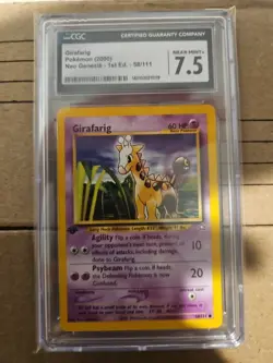Girafarig 1st Edition 58/111 Neo Genesis Pokemon TCG Card NM - Image 1