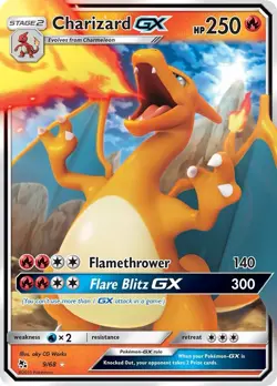 Pokemon Charizard GX Hidden Fates 9/68 Dragon Card 2019 GX - Near Mint (NM) - Image 1