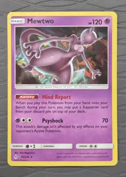Mewtwo 75/214 Unbroken Bonds Cracked Ice Holo Rare Pokemon Card - Image 1