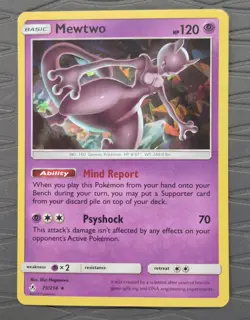 Mewtwo 75/214 Unbroken Bonds Cracked Ice Holo Rare Pokemon Card - Image 2