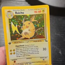 Pokemon Raichu Fossil 14/62 Holo Rare 1st Edition English 1999 Trading Card - Image 3