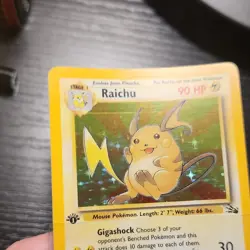 Pokemon Raichu Fossil 14/62 Holo Rare 1st Edition English 1999 Trading Card - Image 4