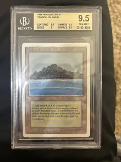 Tropical Island - Revised Edition- MTG Magic the Gathering - BGS MINT 9.5 - Image 1