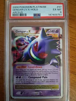 Pokemon TCG Gengar LV. X Ultra Rare Holo 2009 Platinum Arceus Set 97/99 PSA 6 - Image 1