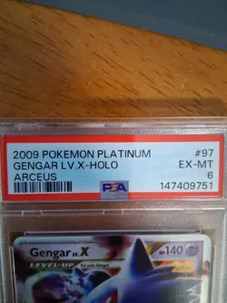 Pokemon TCG Gengar LV. X Ultra Rare Holo 2009 Platinum Arceus Set 97/99 PSA 6 - Image 3