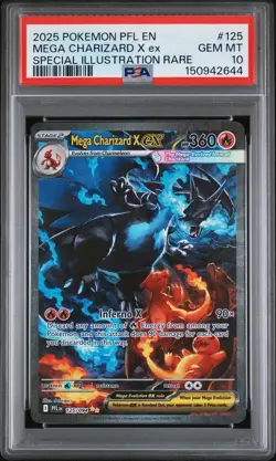 2025 POKEMON PHANTASMAL FLAMES SPECIAL ILLUSTRATION MEGA CHARIZARD X EX PSA 10 - Image 1
