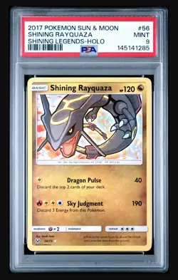 PSA 9 Shining Rayquaza Holo Rare 56/73 Pokemon SM Shining Legends English Mint - Image 1