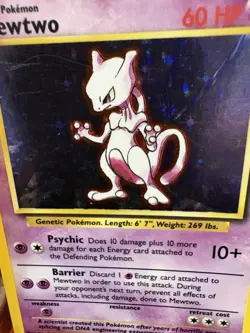 Pokemon Base Set Mewtwo 10/102 Holo WOTC 1999 MP Holofoil Vintage - Image 2